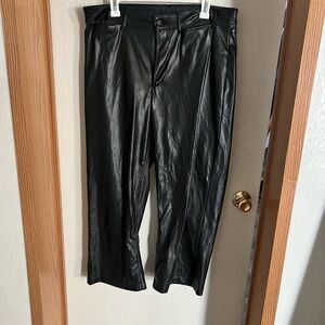 Old Navy Black Faux Leather Wide-Leg Pants